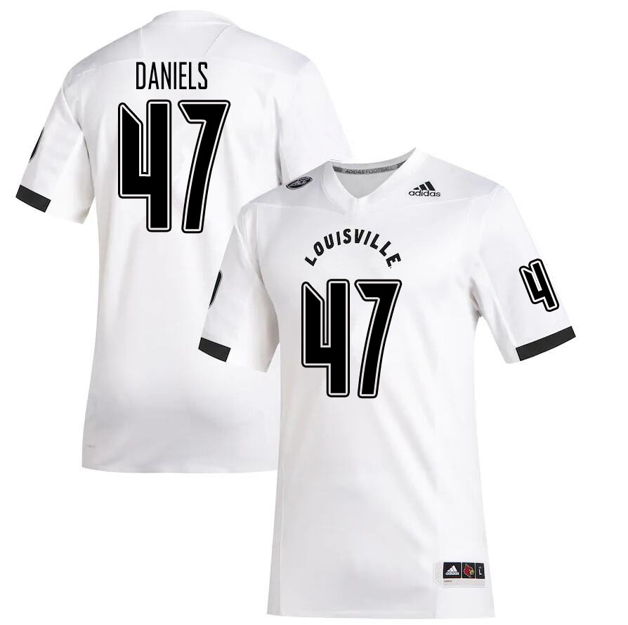 Men #47 Desmond Daniels Louisville Cardinals College Football Jerseys Sale-White